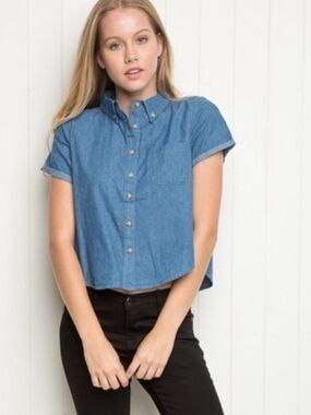 Brandy Melville Peyton Denim Top